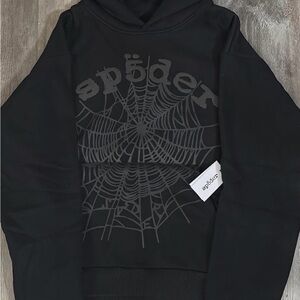 Sp5der OG Web hoodie Phantom black